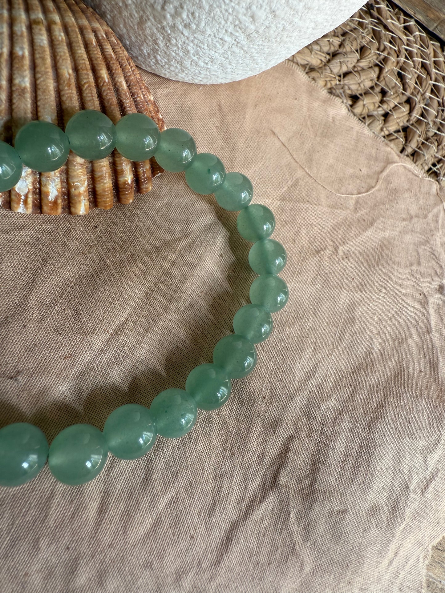 Pulsera Cuarzo Verde 8mm (Sanación, Renacimiento y Equilibrio)