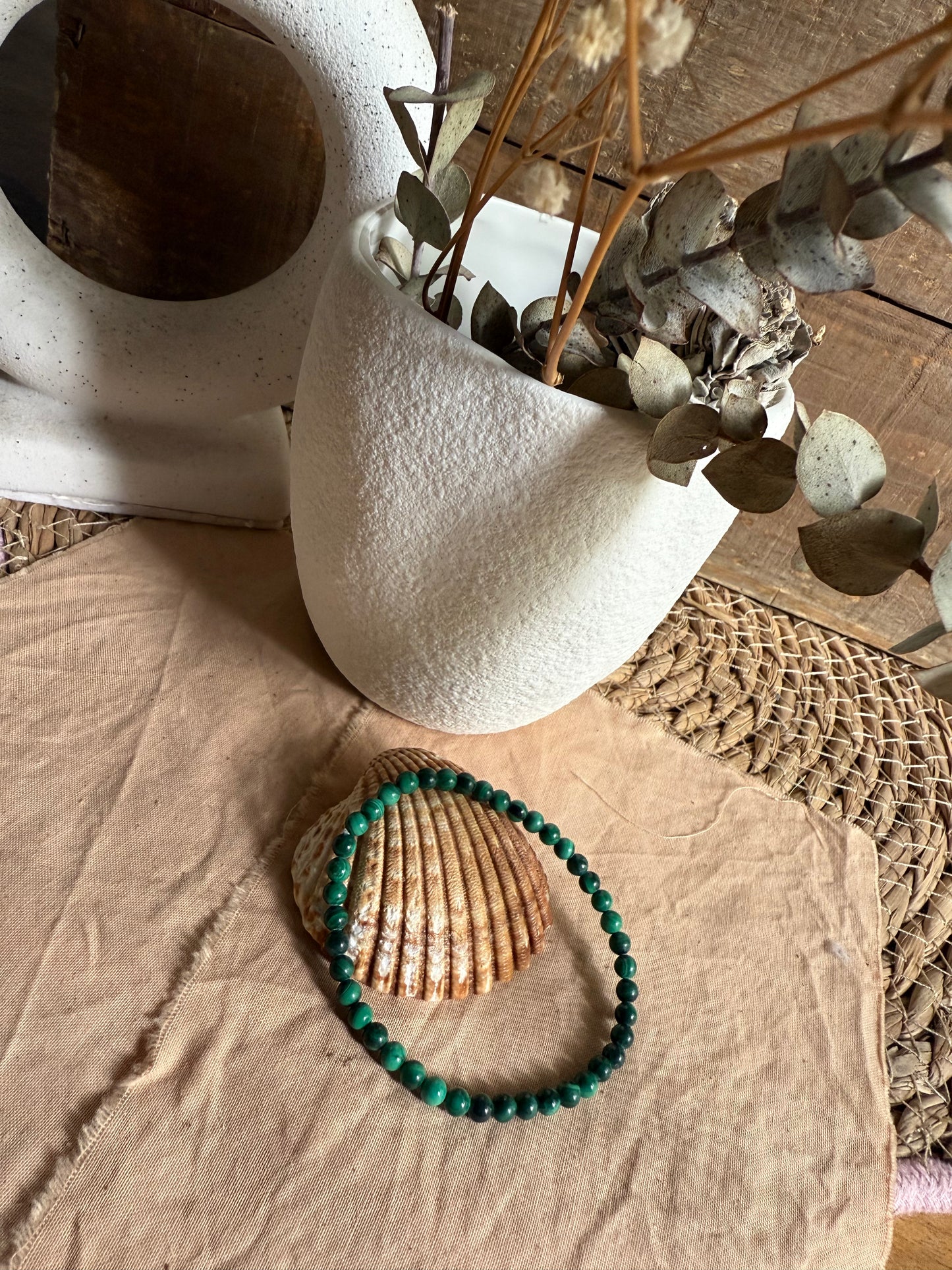 Pulsera Malaquita 4mm (Sanación, Empoderamiento y Transformación)