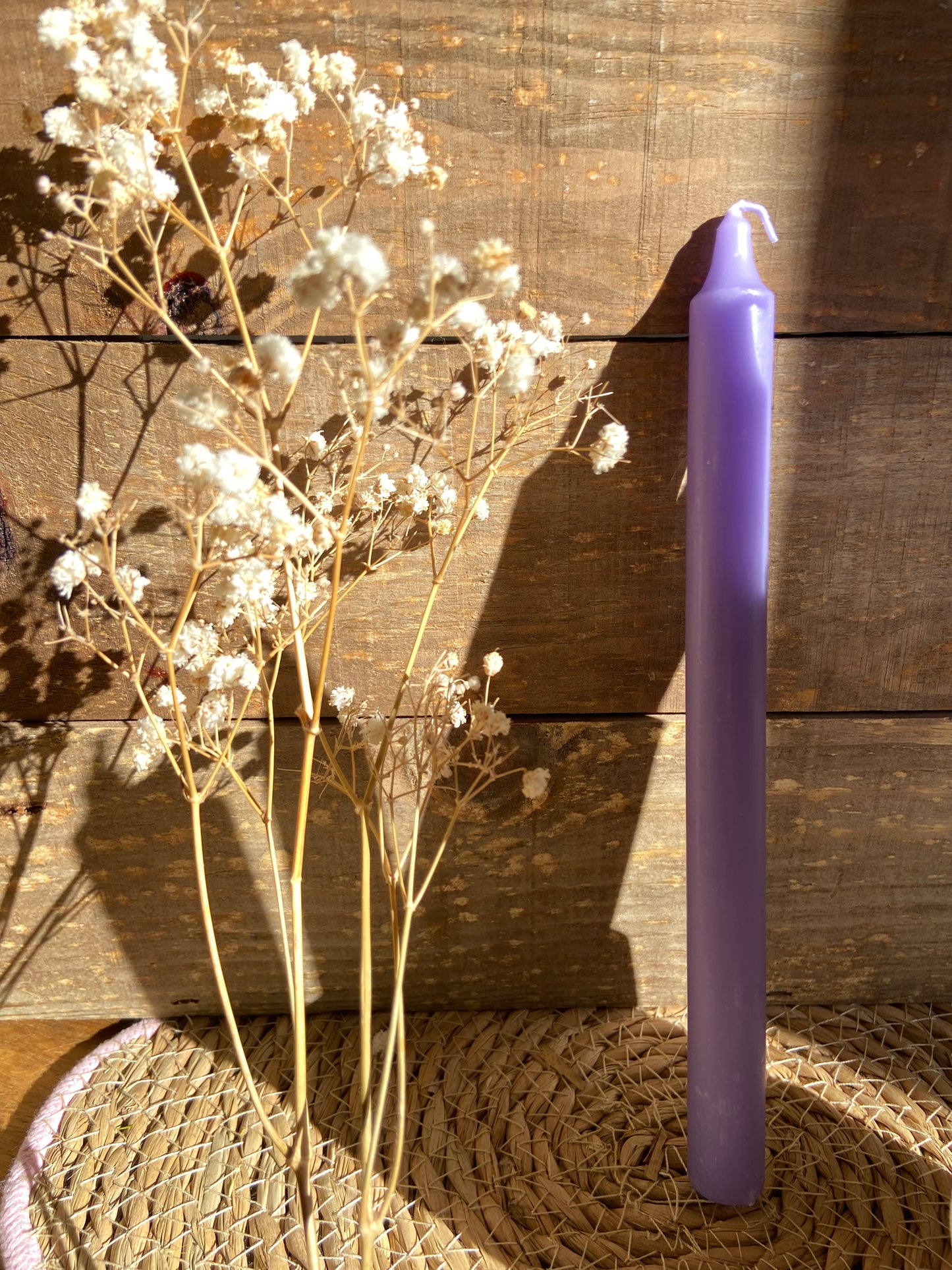 Vela Bujía Lila Manifestación 23cms