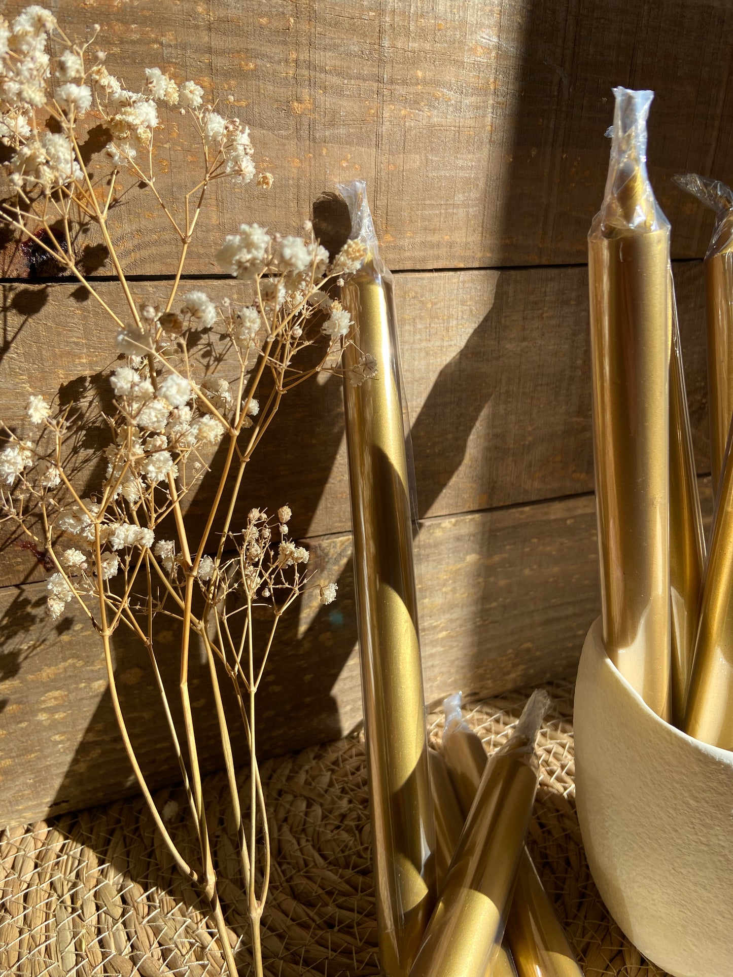 Vela Bujía Dorada Manifestación 23cms