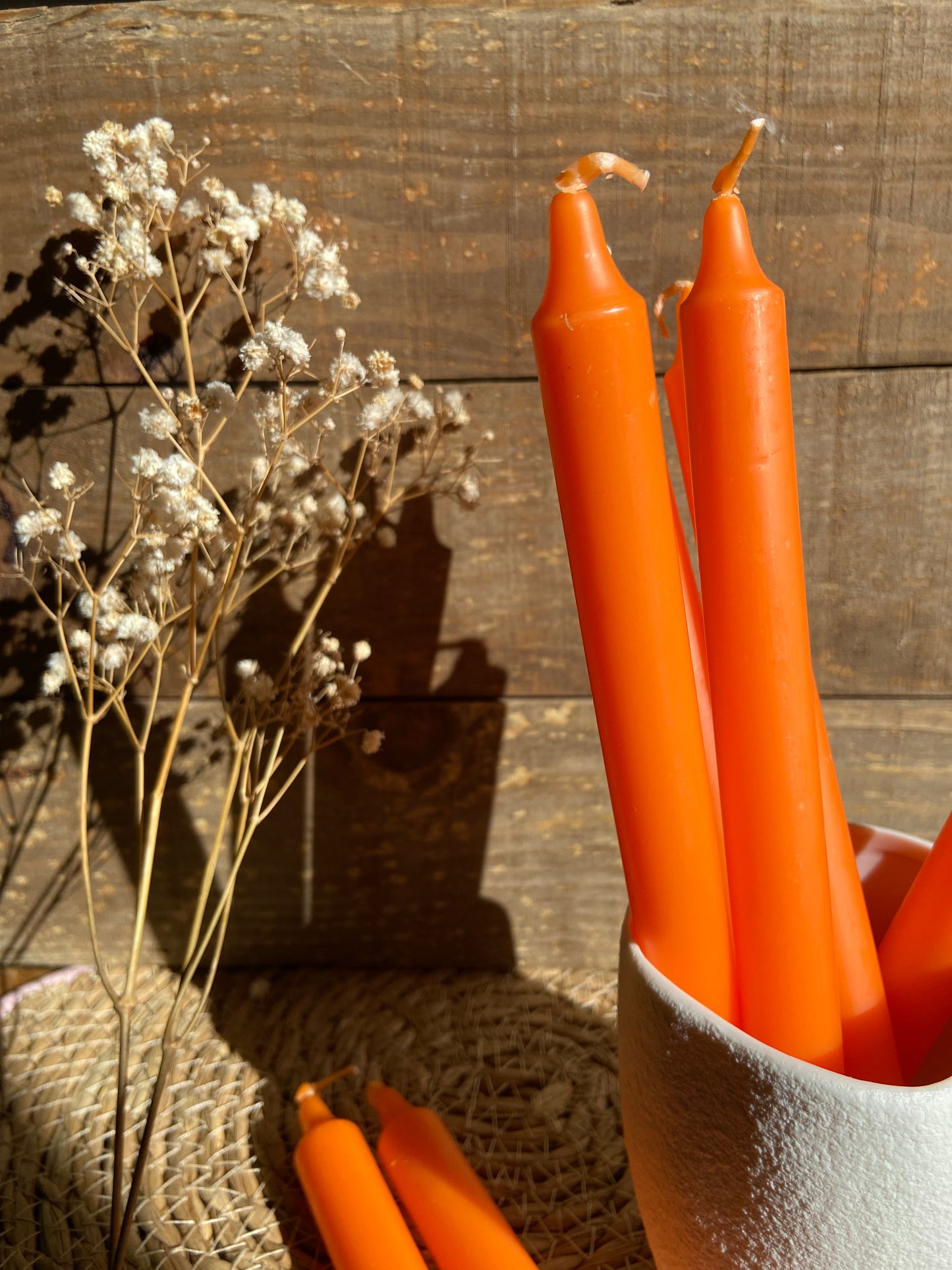 Vela Bujía Naranja Manifestación 23cms