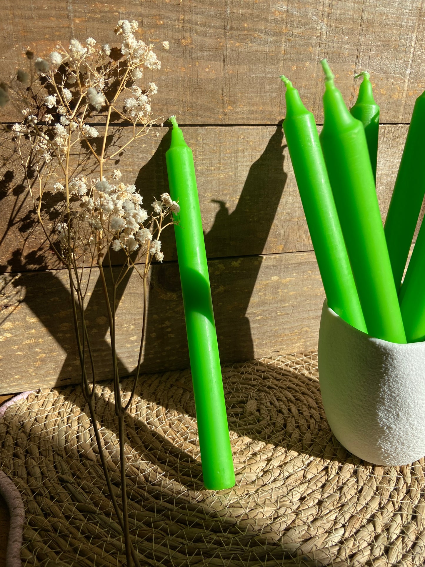 Vela Bujía Verde Manifestación 23cms