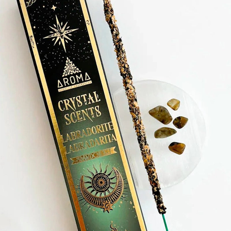 Incienso con Cristal de Labradorita