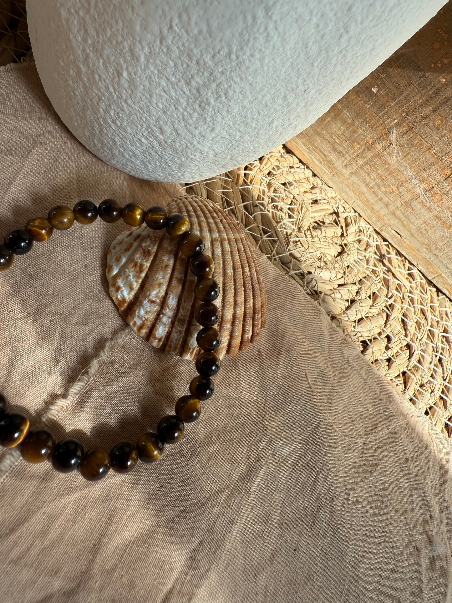 Pulsera Ojo de Tigre 6mm (Coraje, Confianza, Seguridad y Protección)