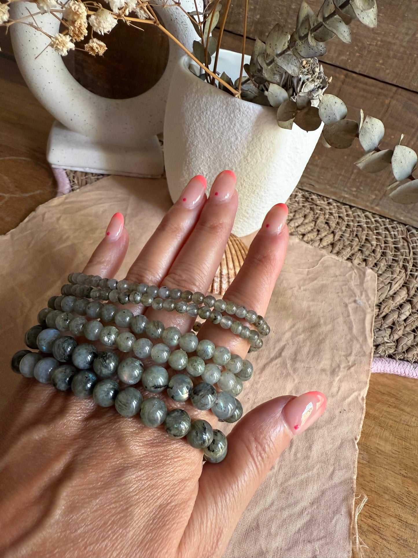 Pulsera Labradorita 6mm (Transformación, Protección y Equilibrio)