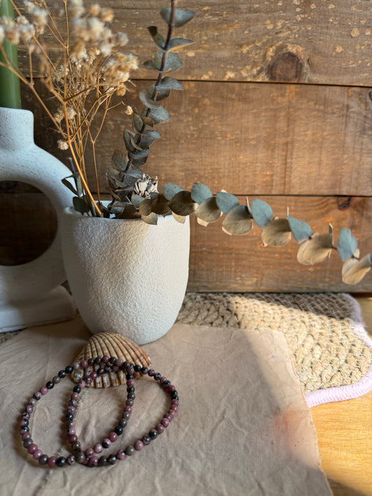 Pulsera de Rodonita 4mm (Perdón, Compasión y Sanación Emocional)