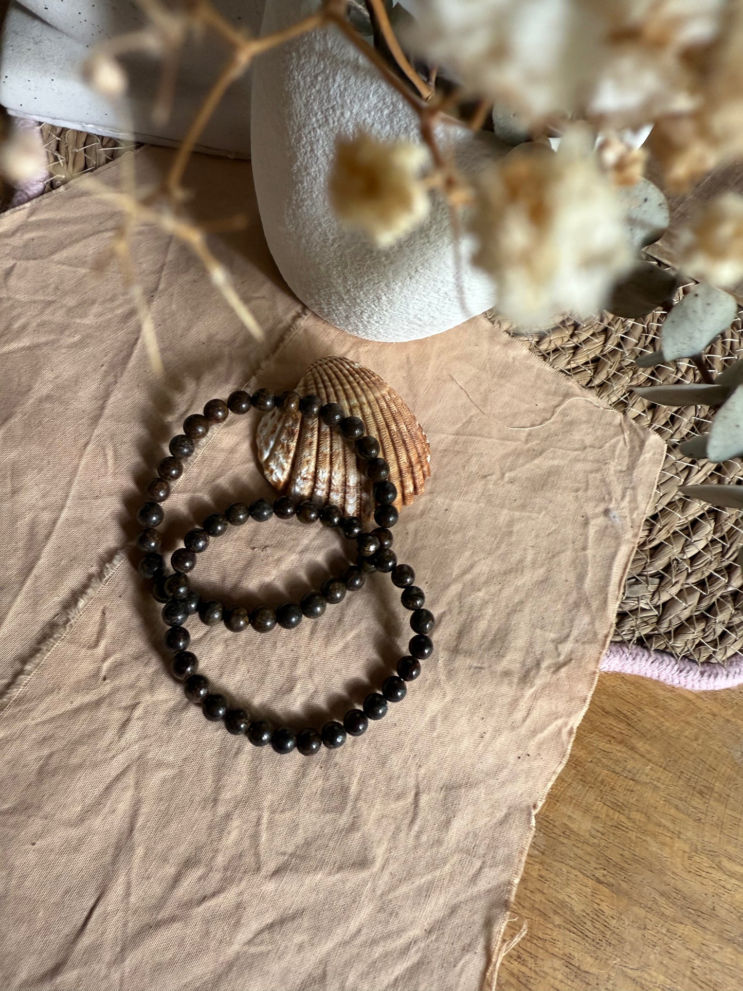 Pulsera Broncita 6mm (Fortaleza, Energía y Firmeza)